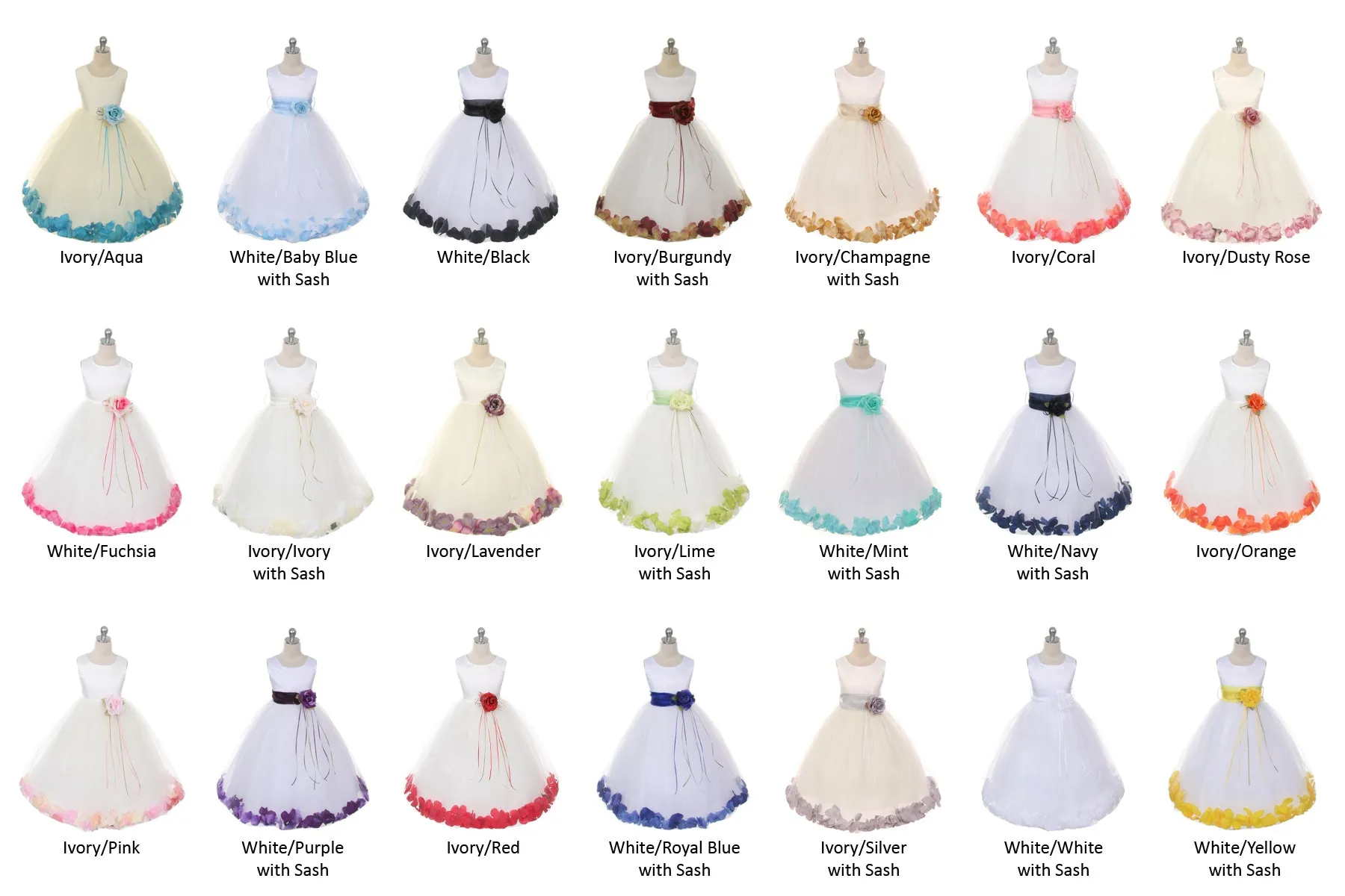 White Sequin Top Flower Petal Girl Dress (1 of 2)