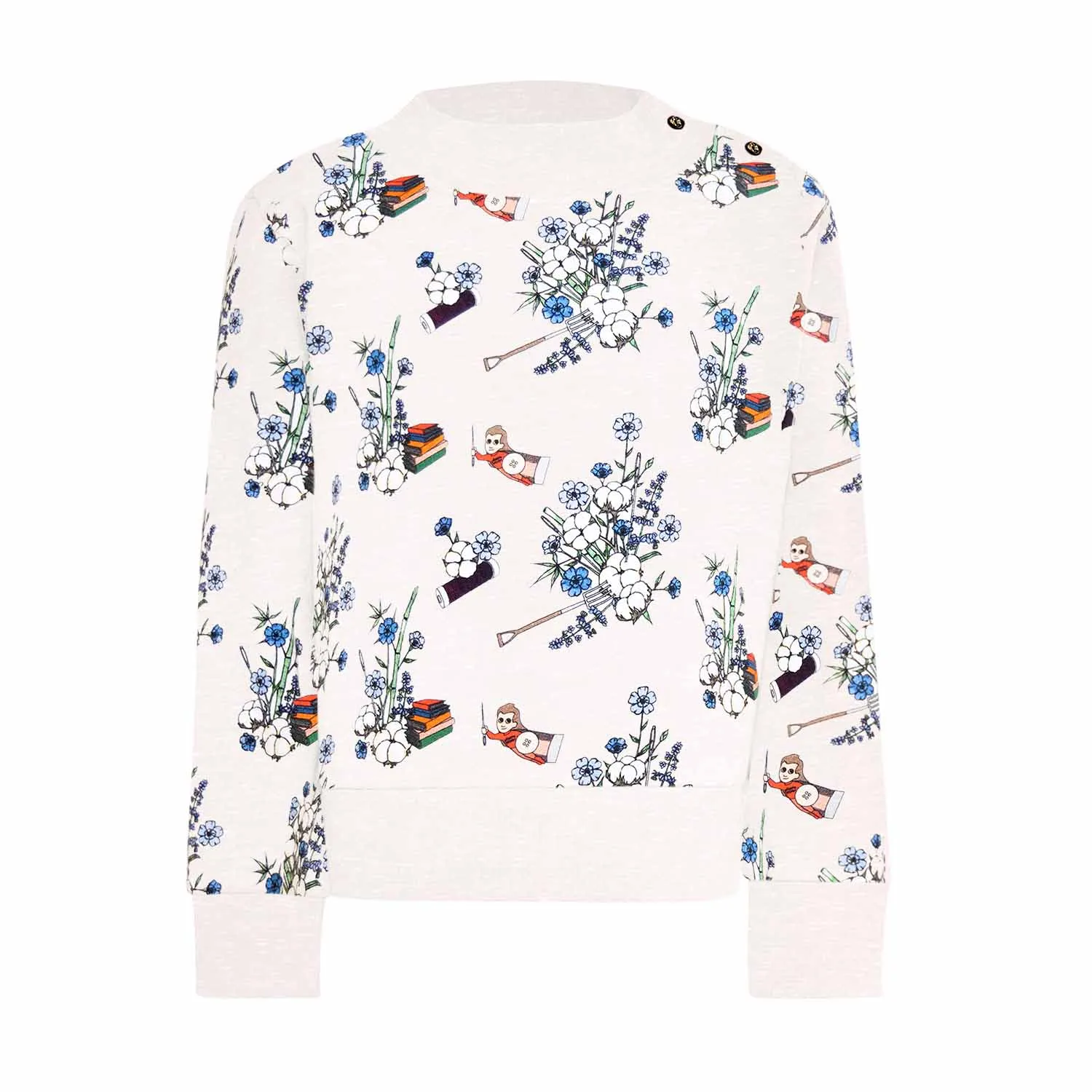 Wit Gebloemd Kindersweatshirt