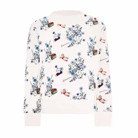Wit Gebloemd Kindersweatshirt