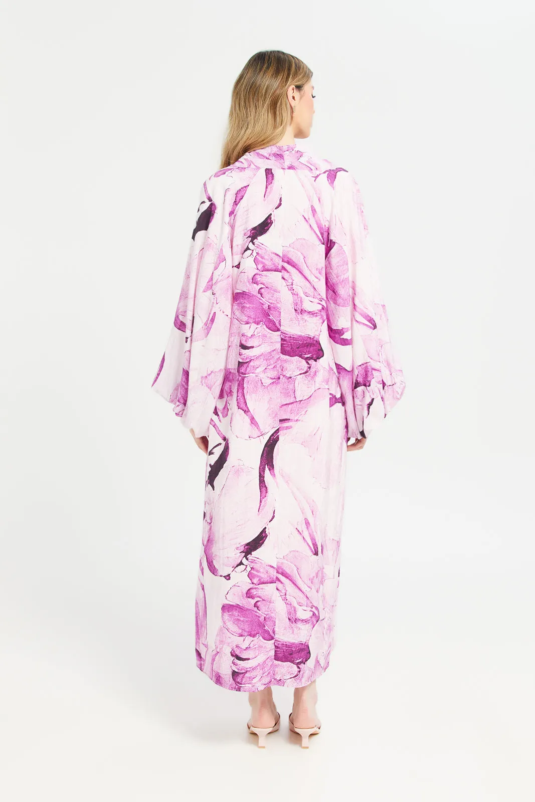 Women Pink Assorted Long Sleeve Printed Dress