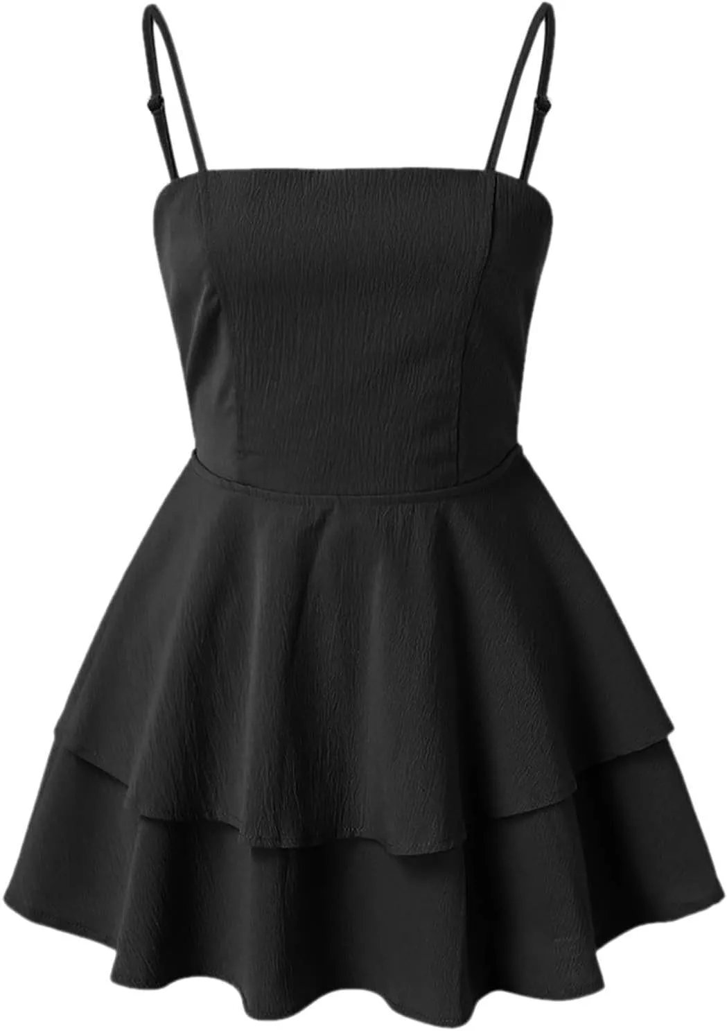 Womens 2025 Summer Casual Spaghetti Strap Mini Dress Bow Tie Back Cut Out Tiered A-Line Boho Sundress