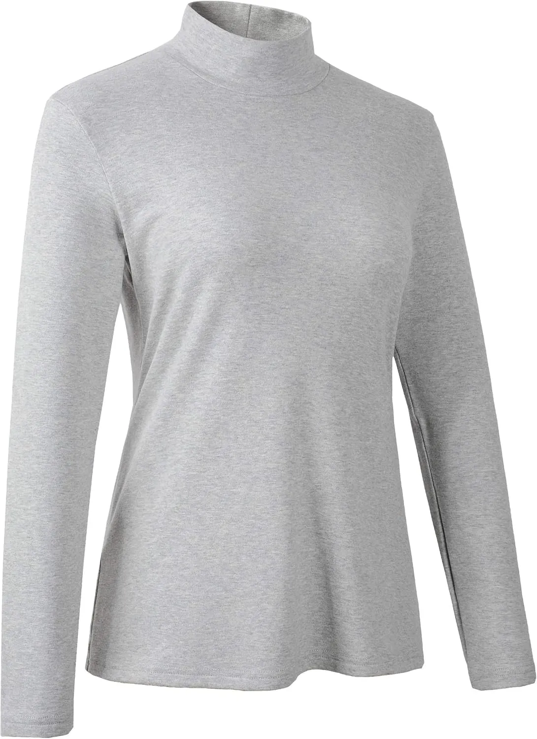 Women's Mock Turtleneck Cotton Long Sleeve Layering T Shirt Tops