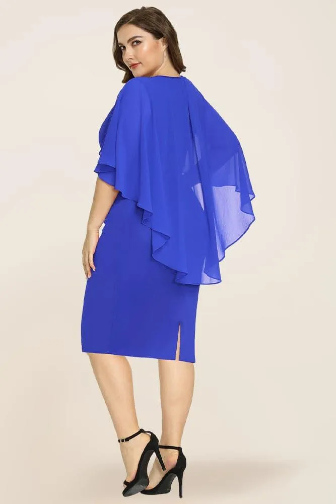 Women's Plus Size Chiffon Overlay Dress