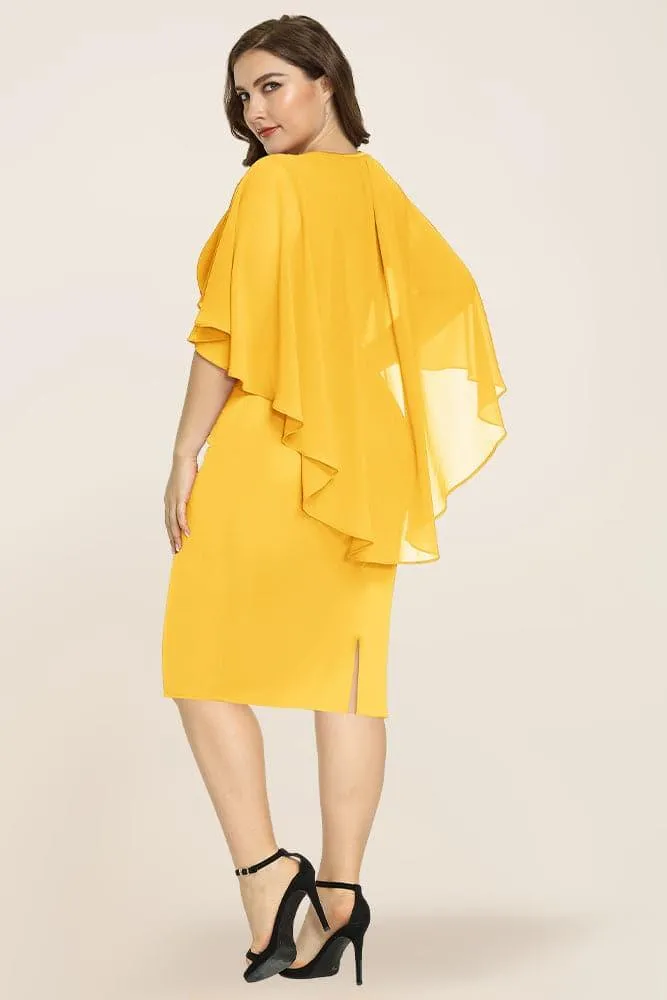 Women's Plus Size Chiffon Overlay Dress