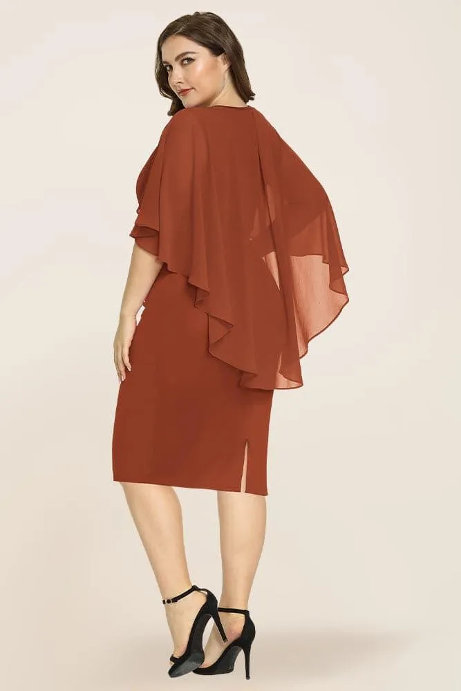 Women's Plus Size Chiffon Overlay Dress