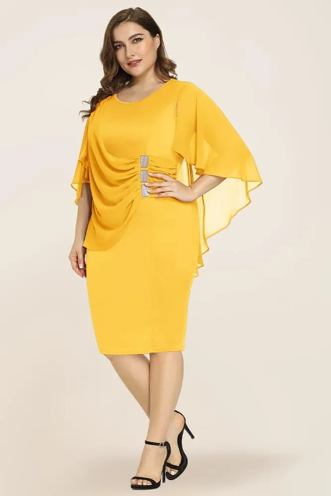 Women's Plus Size Chiffon Overlay Dress