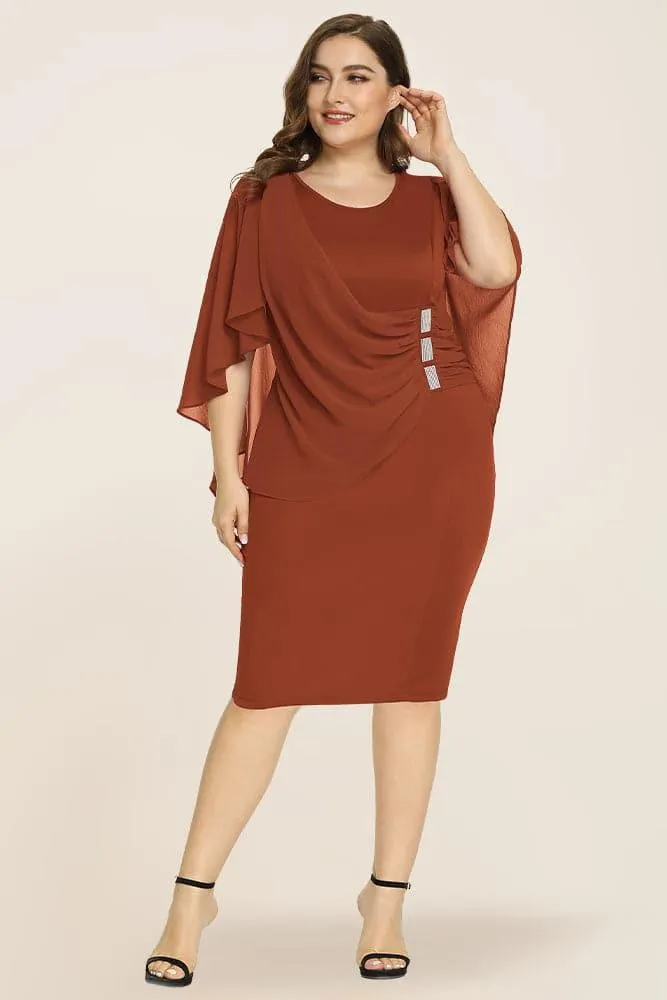 Women's Plus Size Chiffon Overlay Dress