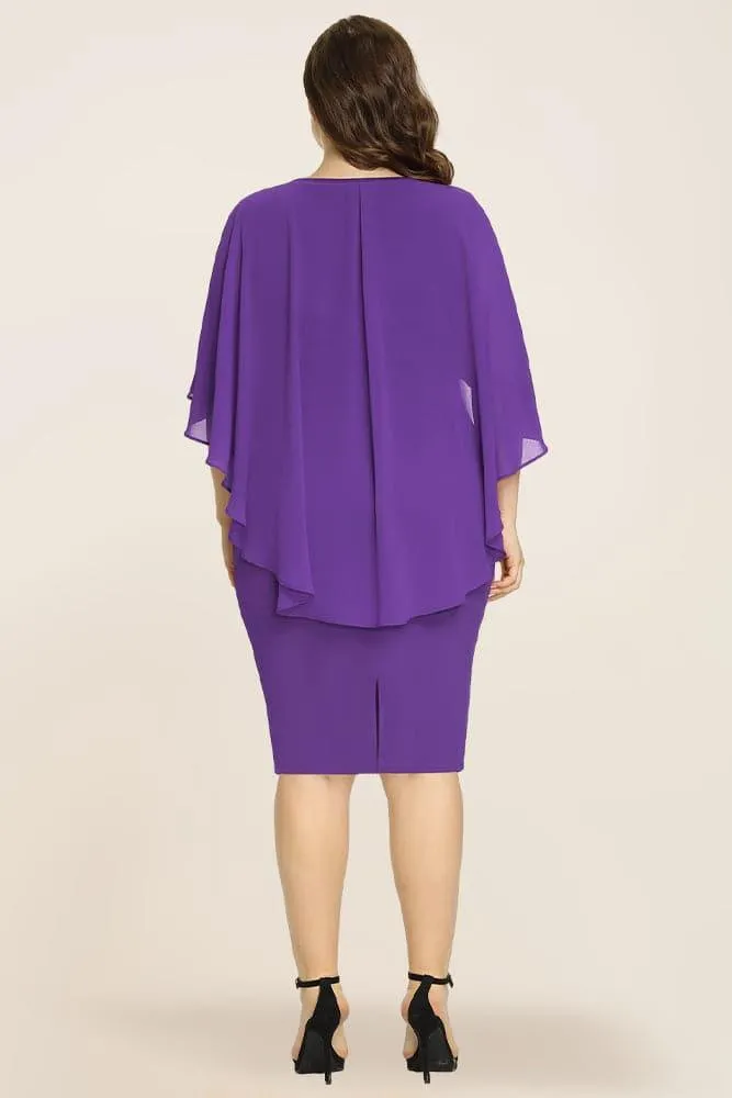 Women's Plus Size Chiffon Overlay Dress