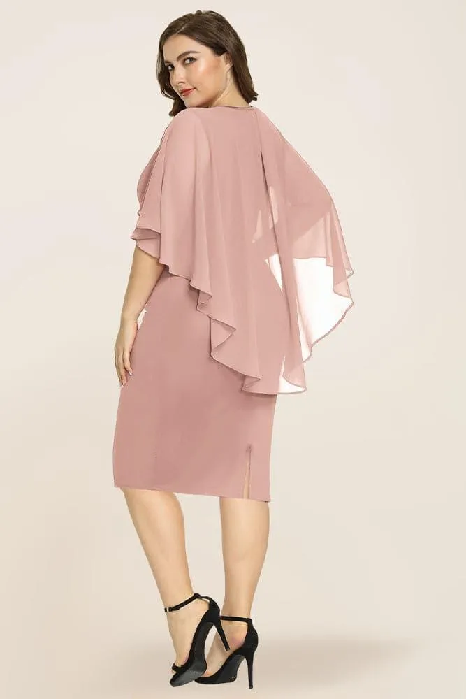 Women's Plus Size Chiffon Overlay Dress