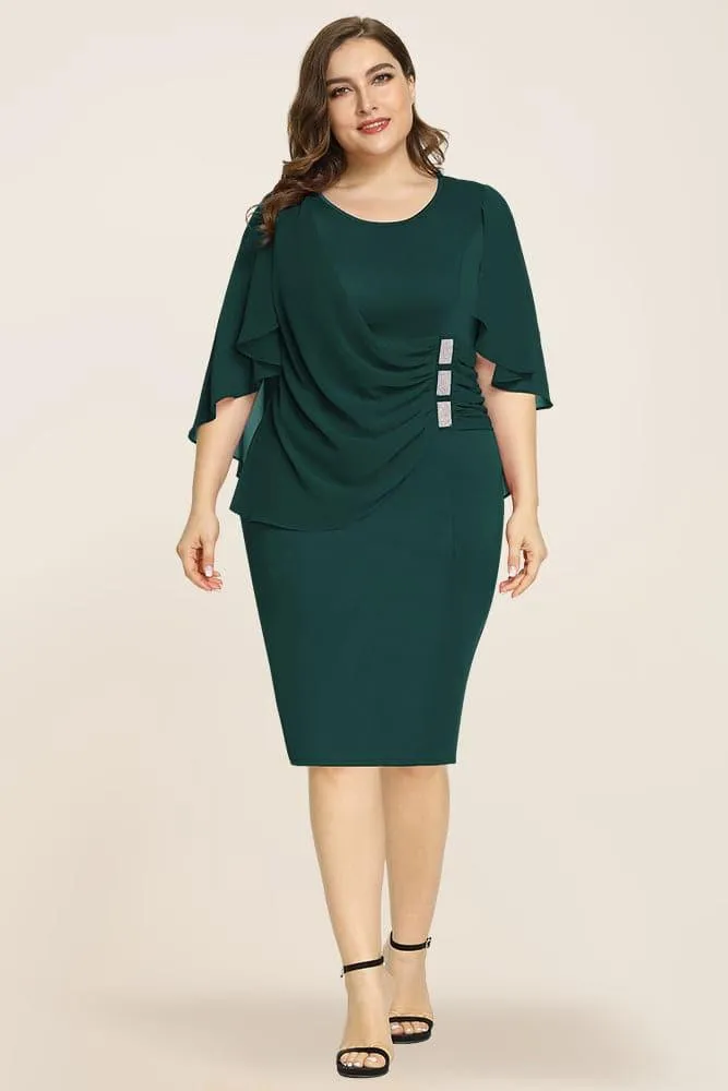 Women's Plus Size Chiffon Overlay Dress