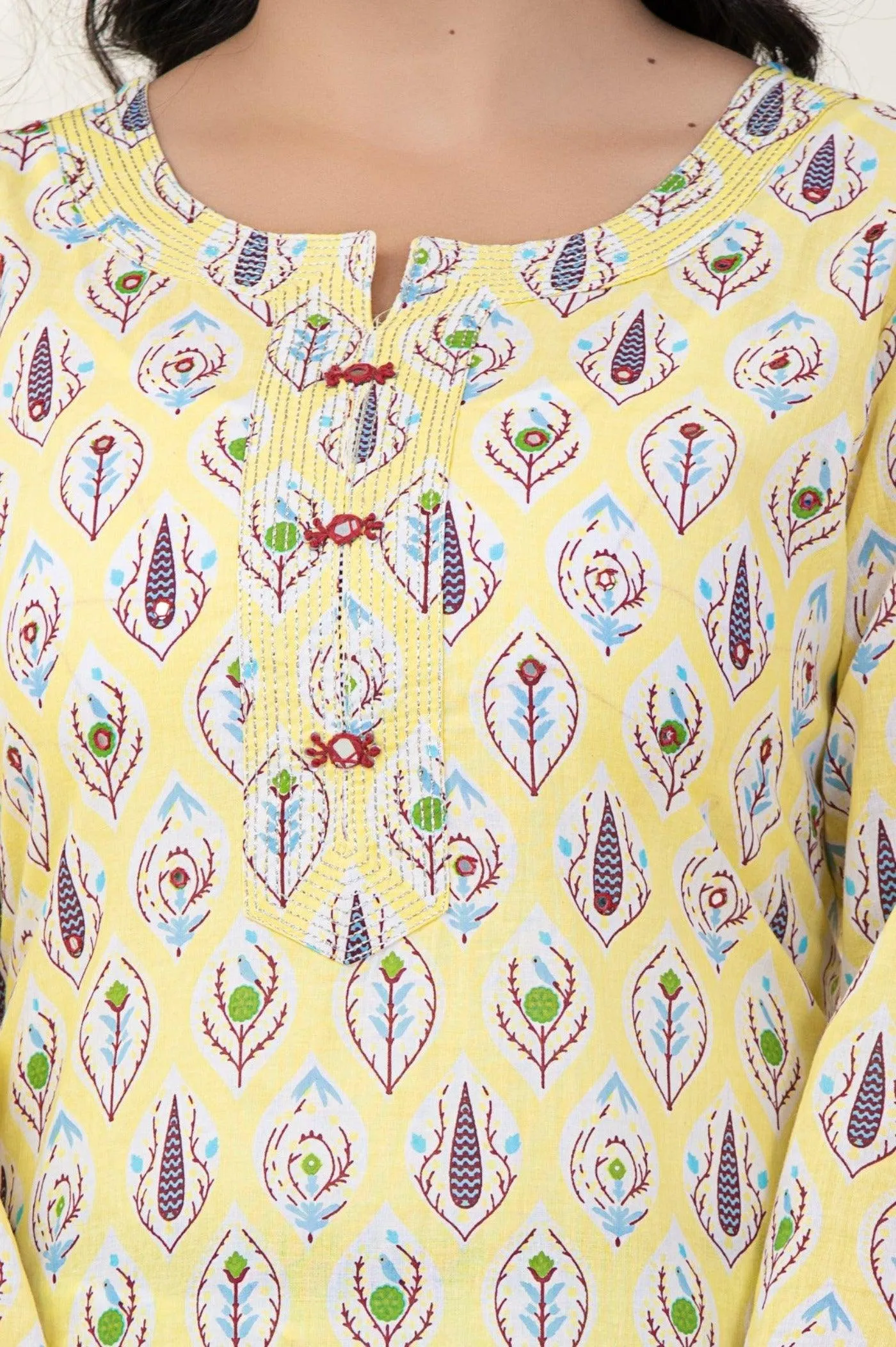 Yellow Printed Dupatta Set